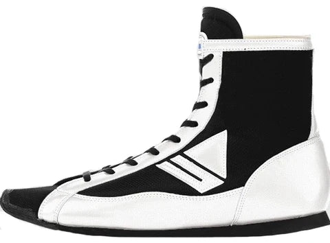 Winning Mid-Cut Type Boxing Shoes - Black White