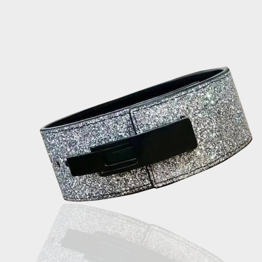 White Sparkling Powerlifting lever belt, father's day Gifts for dad
