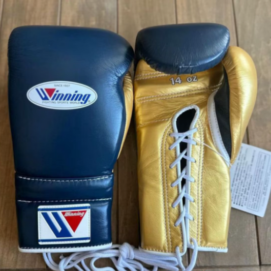 Winning boxing gloves, BLUE/GOLD christmas gift for mens Thanksgiving gifts for him