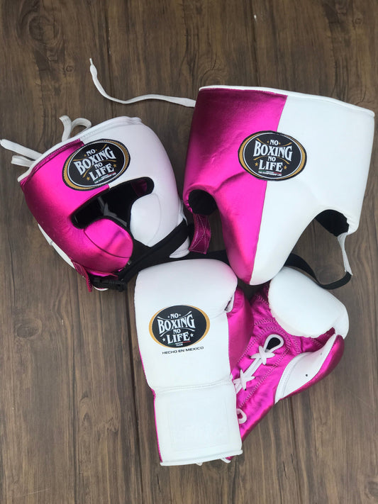 No Boxing No Life set, NBNL pink/white Boxing set ,NO Boxing No Life Gloves
