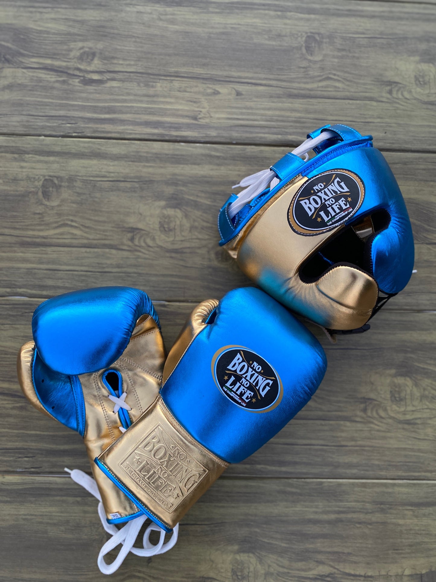 No Boxing No Life set, NBNL Blue/Gold Boxing set, No Boxing No Life Gloves