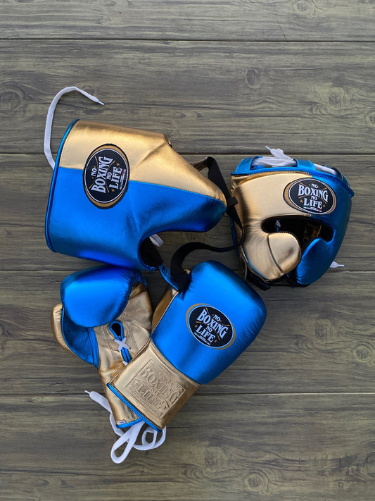 No Boxing No Life set, NBNL Blue/Gold Boxing set, No Boxing No Life Gloves