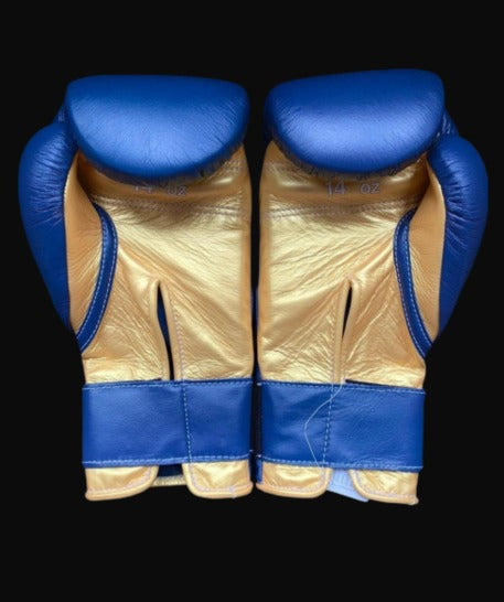 Winning boxing gloves, BLUE/GOLD christmas gift for mens Thanksgiving gifts for him