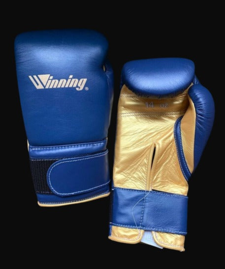 Winning boxing gloves, BLUE/GOLD christmas gift for mens Thanksgiving gifts for him