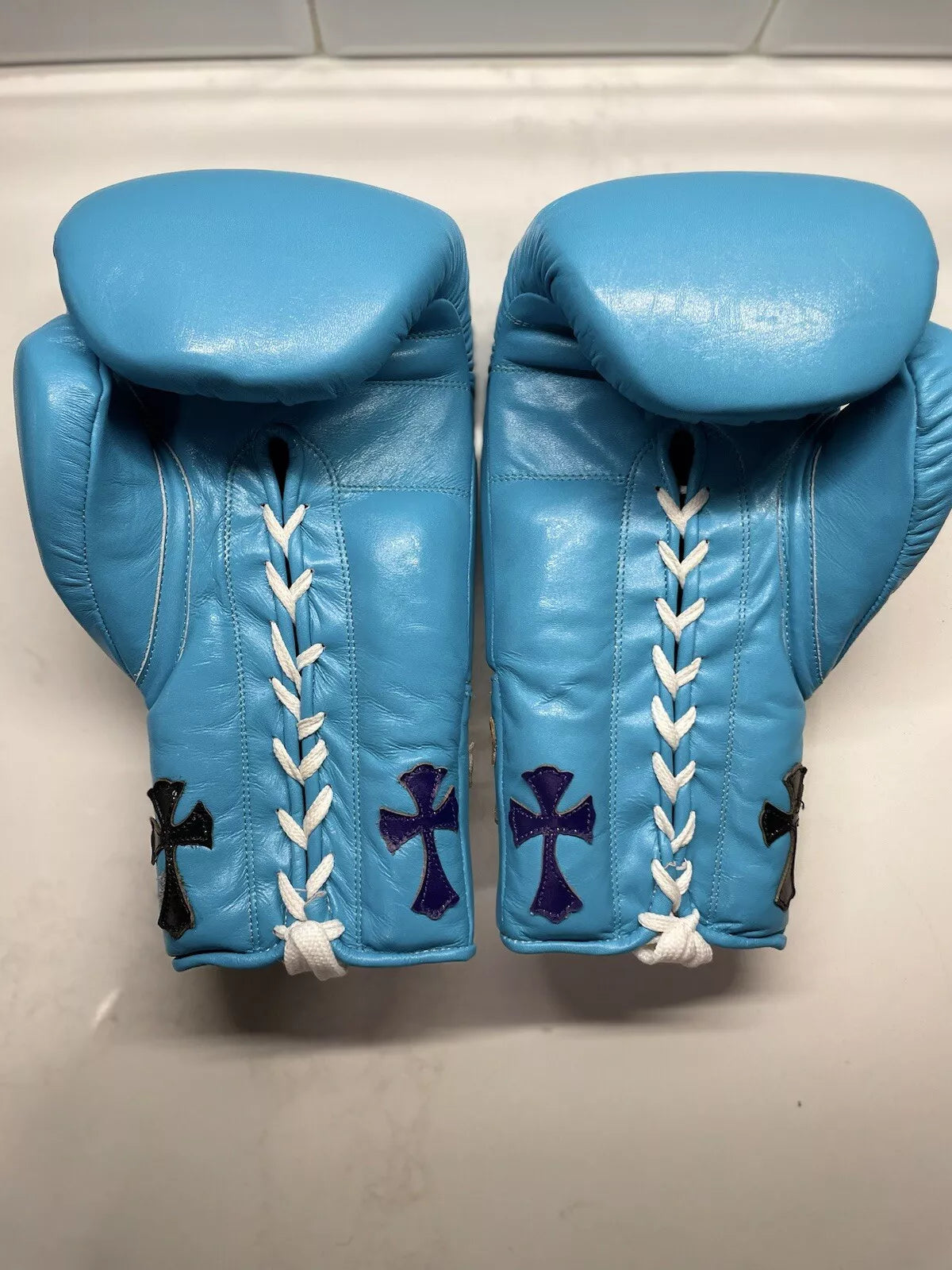 Customizable boxing glove , Glove Forge online , sky blue boxing gloves,