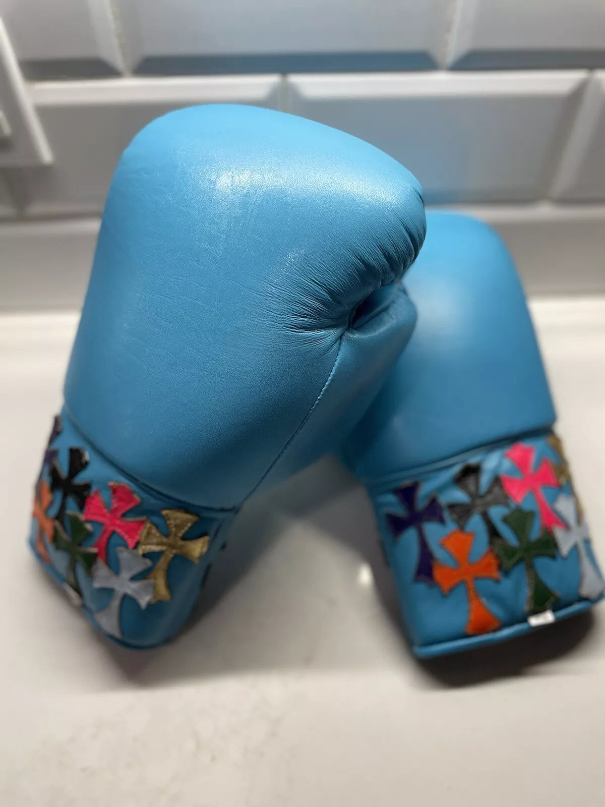 Customizable boxing glove , Glove Forge online , sky blue boxing gloves,